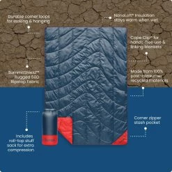 Rumpl Backcountry Puffy 2 Person Blanket - Deepwater -Rumpl rumpl solid backcountry puffy backcountry puffy blanket deepwater 52945784504683